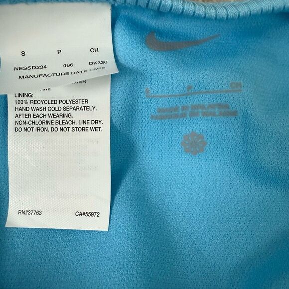 Nike Women's High-Waisted Bikini Swim Cheeky Bottom Textured Blue Sz S NWT - Picture 5 of 6